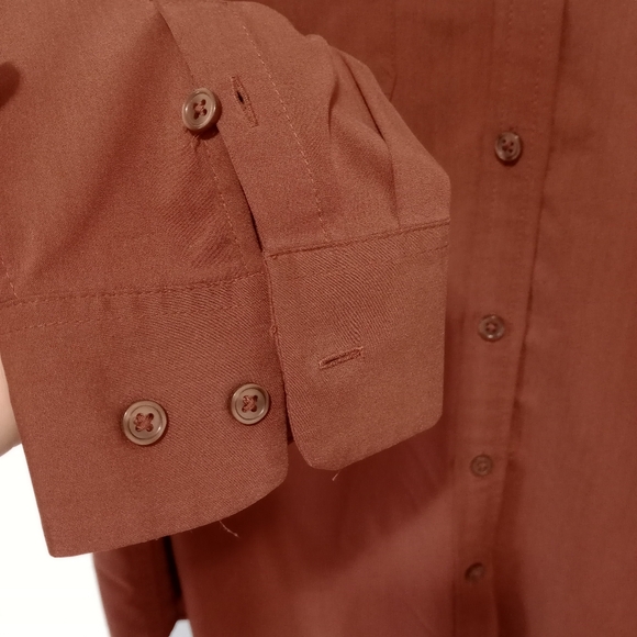 Chico's Women's Button Down Shirt Deep Burnt Orange size 2 - Picture 6 of 11